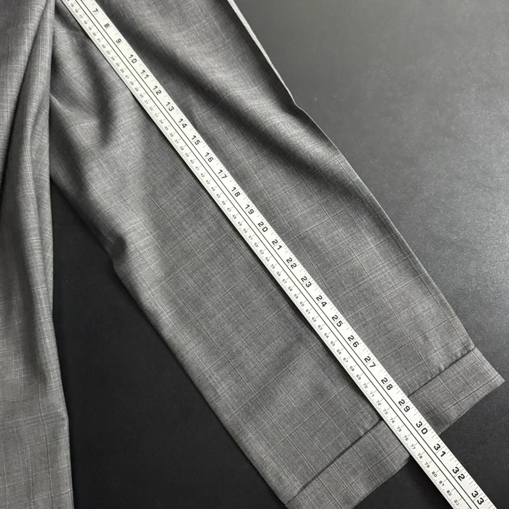 Hart Schaffner Marx Gold Mens Two Piece Suit‎ 42L 34W Grey Plaid Wool
